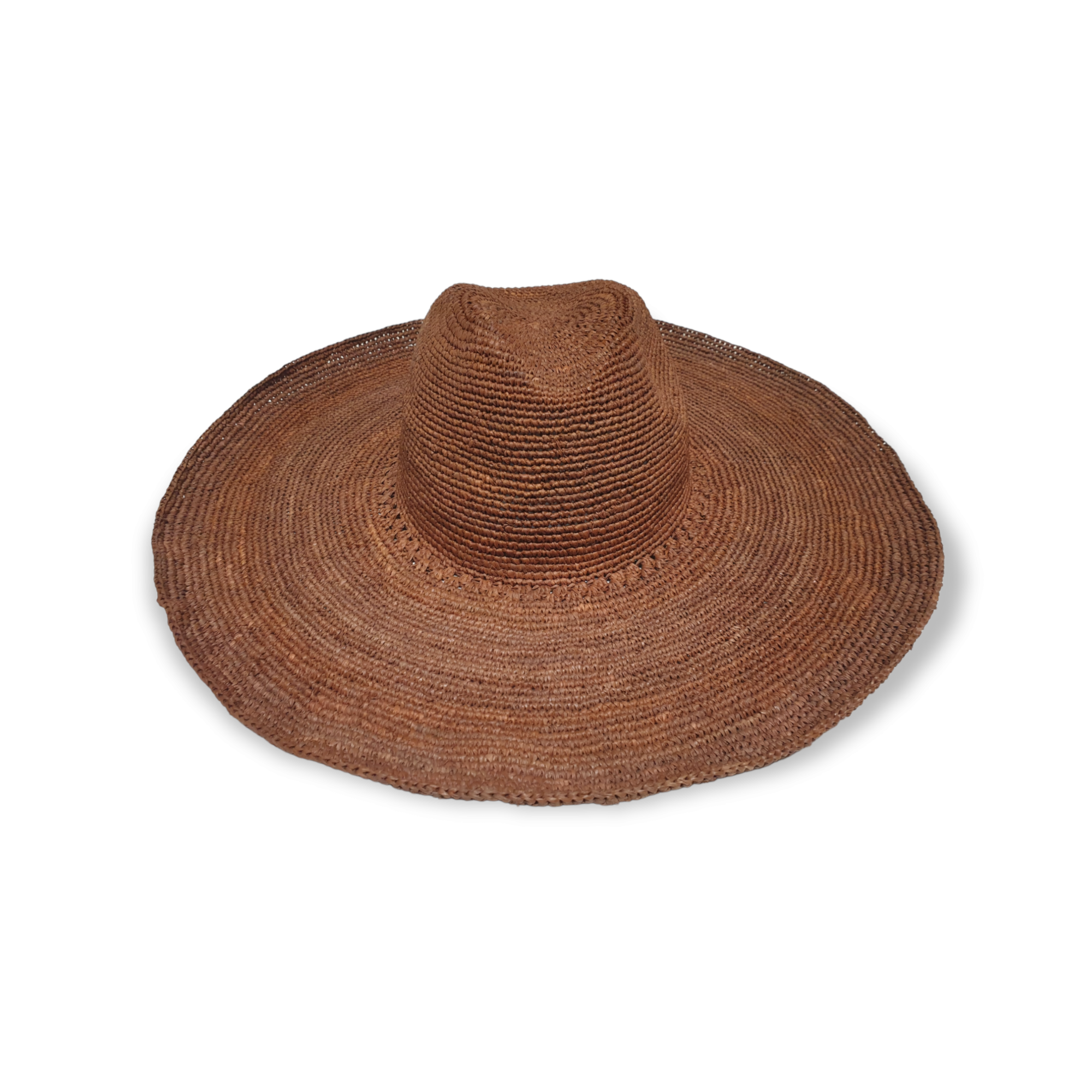 Stor brun strå hatt